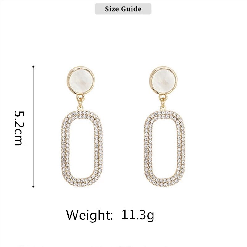 Elegant Rhinestone Oval Dangle Earrings for Fashion Stylish Jewelry Drop