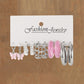 5 Pairs Pink Tone Hoop Dangle Earrings Women Charms Earring Fashion Creative