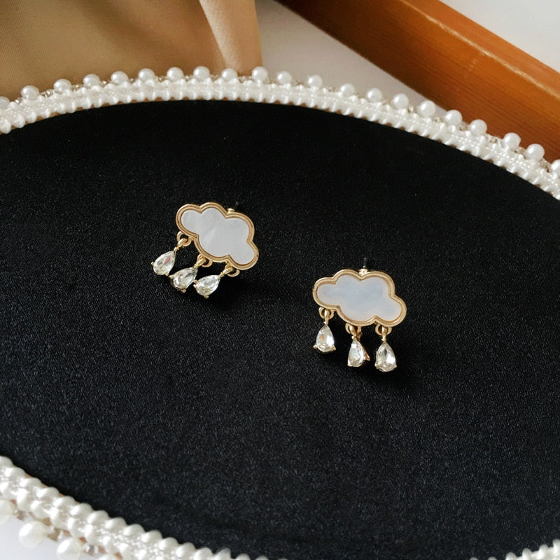 Rain Clouds Stud Earrings Women Gift Wedding Party Fashion Jewelry Accessories