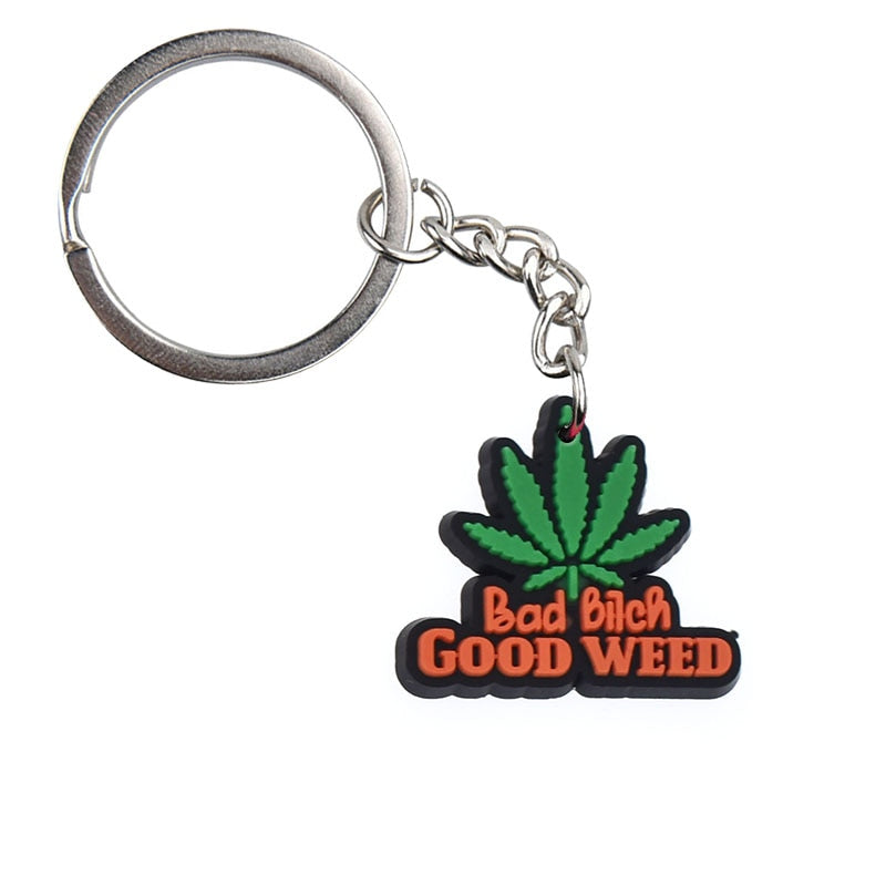 19 Styles Green Plant Design Hemp Leaf Creative Keychain Cartoon Creative Gift