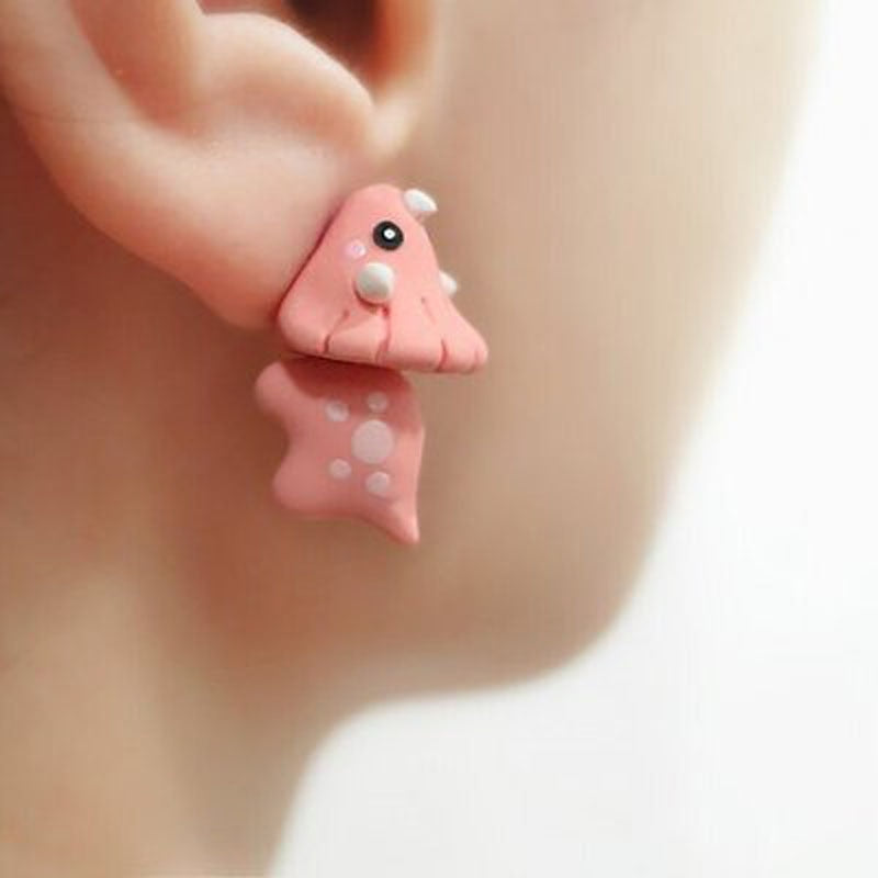 Cartoon Pink Animal Fashion Ear Studs Earrings Jewelry Women Earrings