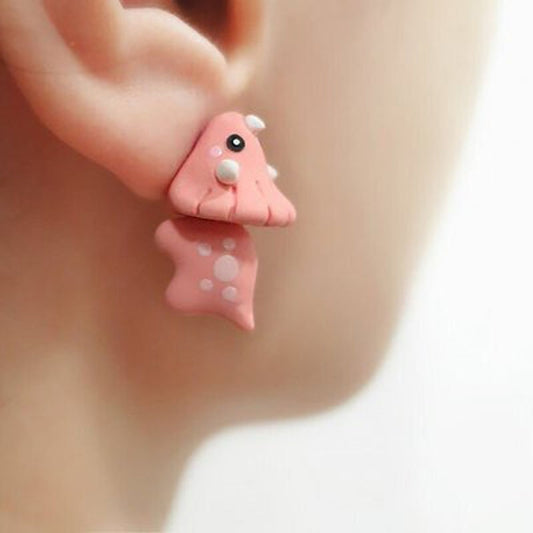 Cartoon Pink Animal Fashion Ear Studs Earrings Jewelry Women Earrings