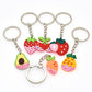 6 Styles Dipped Avocado Strawberry Carrot Cherry Pineapple Cartoon Keyring Cute