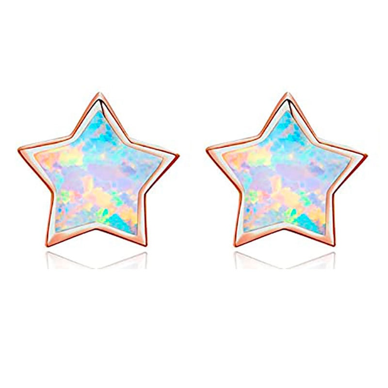 Golden Star Fashion Stud Earrings Women Girl Earrings Jewelry Female Accessory