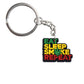 Rasta Quote Green Leaf Keychain Cartoon Creative Gift Key Holder Keyring Anime