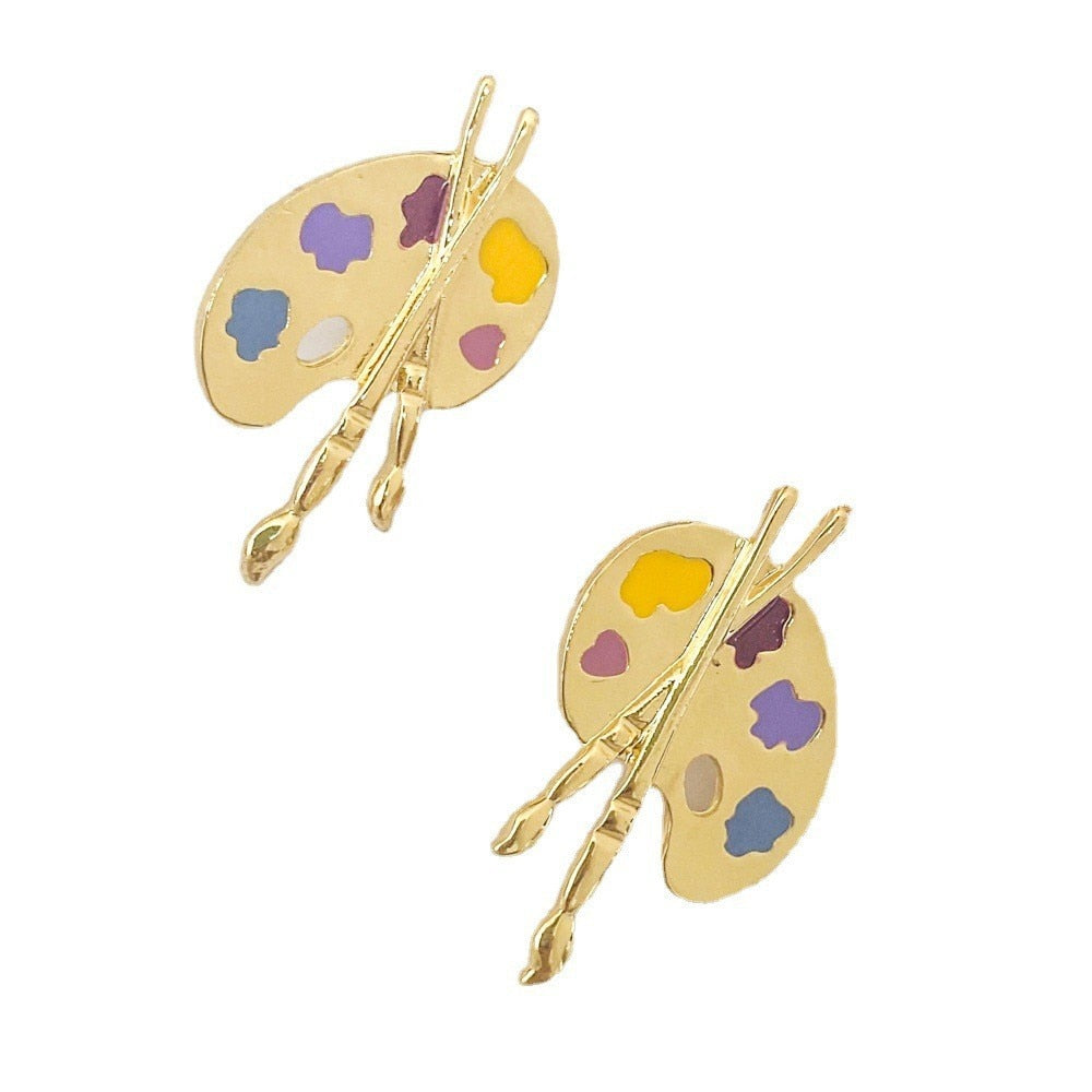 Art Paint Fashion Earrings Minimalist Creative Style Ear Studs Earrings