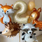 59 Styles Jungle Deer Bear Foil Balloons 40inch Caramel Brown Number Balls Baby