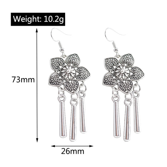 Boho Flower Metal Pendant Dangle Earrings Women Gifts Earring Cute Girls Eardrop