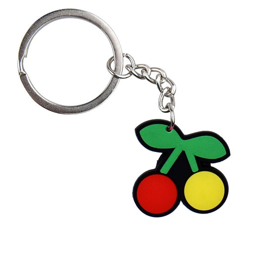 Black Yellow Cherry Fruit Keyring Cartoon Keychains Souvenir Jewelry Bag Pendant