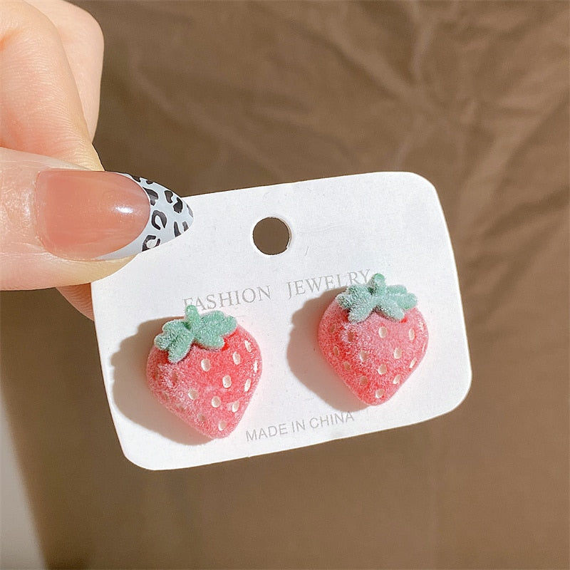 Strawberry Stud Earrings Women gift Earring Fashion Charm Modern Jewelry