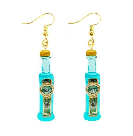 Sky Blue Drink Funny Design Dangle Drop Earrings Women Fashion Creative Art Cute