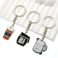 14 Styles PVC Coffee Lover Fan Caffeine Keychain Cartoon Key Ring Anime Pendant