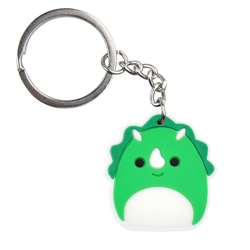 Green Animal Cartoon Cute Rubber Keychain Animal Car Key Chain Bag Charm Pendant