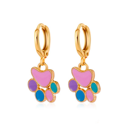 Colorful Paw Drop Earrings Fashion Women Summer Party Jewelry Girls Gifts