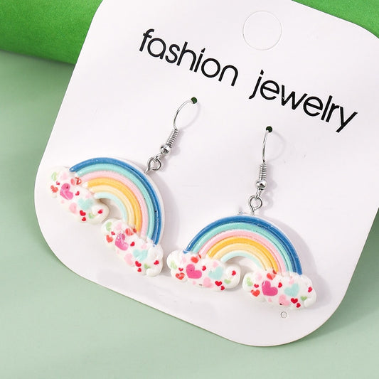Cartoon Rainbow Dangle Earrings Women Charms Earring Fashion Creative Jewelry