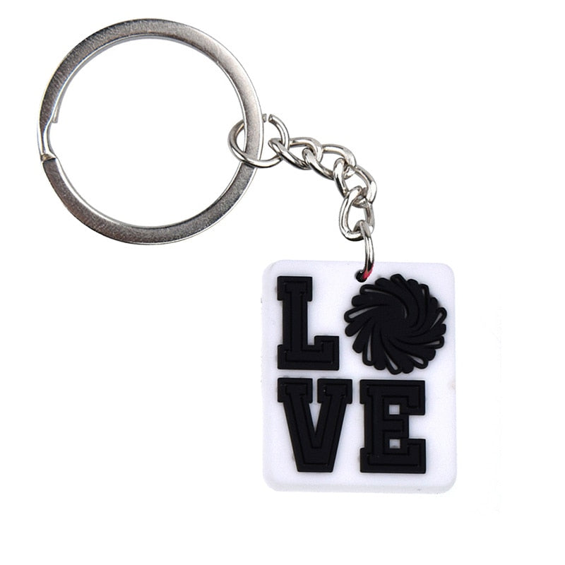 15 Styles Cheerleading Rubber Keychain Cheer Team Charms Keyring Teenager Gift