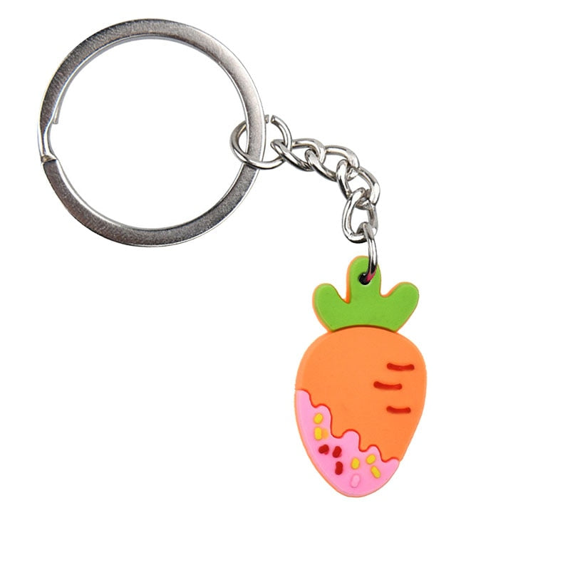 Dipped Carrot Cartoon Keyring Cute Creative Fashion Keychains Bag Pendant Gift