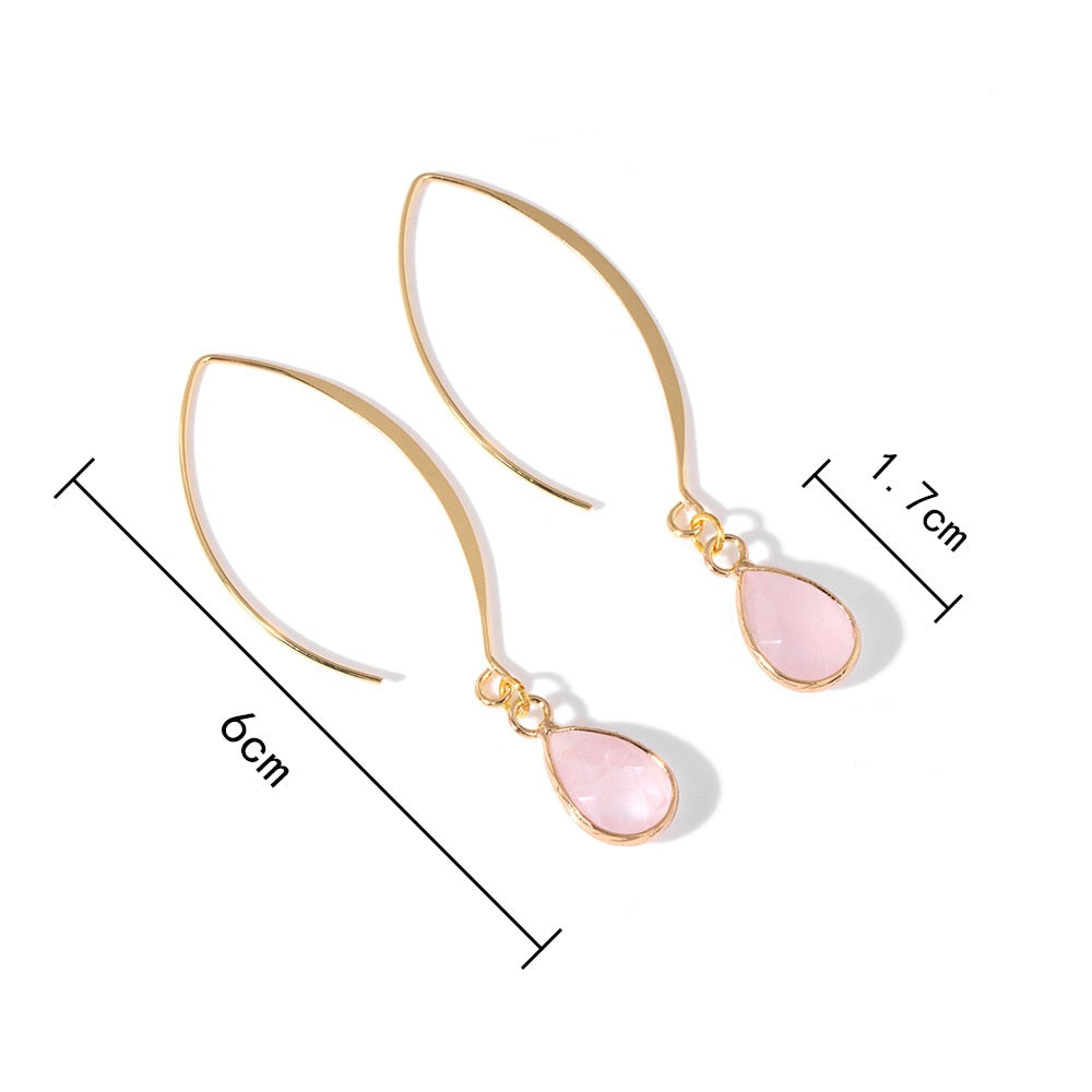 Pink Drop Charm Lady Cute Dangle Earrings for Women Jewelry Girls Earrings