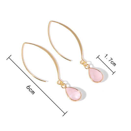 Pink Drop Charm Lady Cute Dangle Earrings for Women Jewelry Girls Earrings