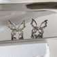 Silver-colored Butterfly Stud Earrings Women Hollow Earring Jewelry Accessories