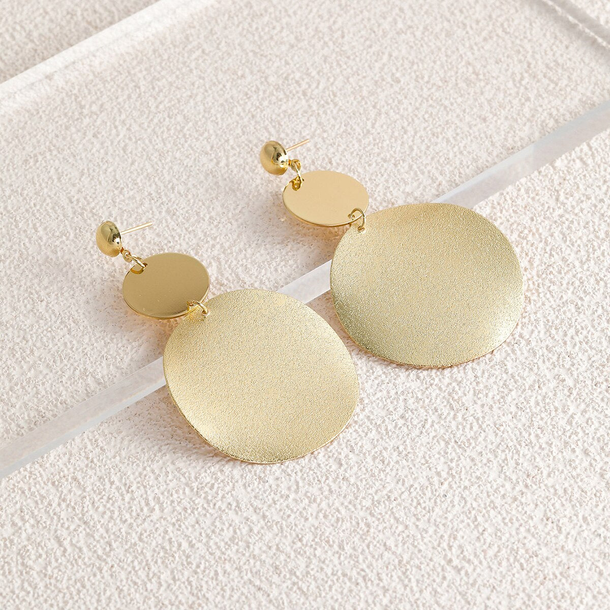 Metal Discs Dangle Earrings for Fashion Stylish Jewelry Drop Earrings