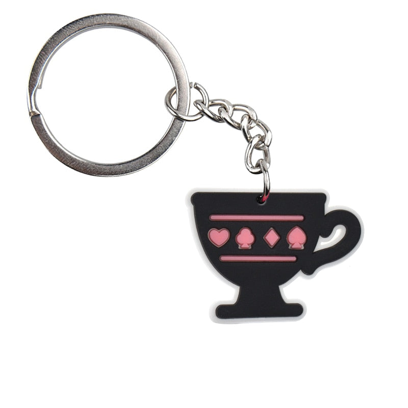 16 Styles Cartoon Pink Castle Cat Hat Funny Keychain Gift Cute Charms Keyring