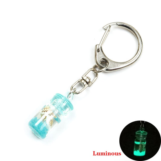 16 Styles Creative Luminous Bottle Glow In The Dark Keychain Gift Cute Charms