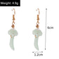 Light Green Stone Floral Pendant Drop Dangle Earrings Trendy Women Fashion