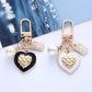 2 Styles Pearl Heart Pendant Keychain Women Key Ring Earphone Case Bag Charms