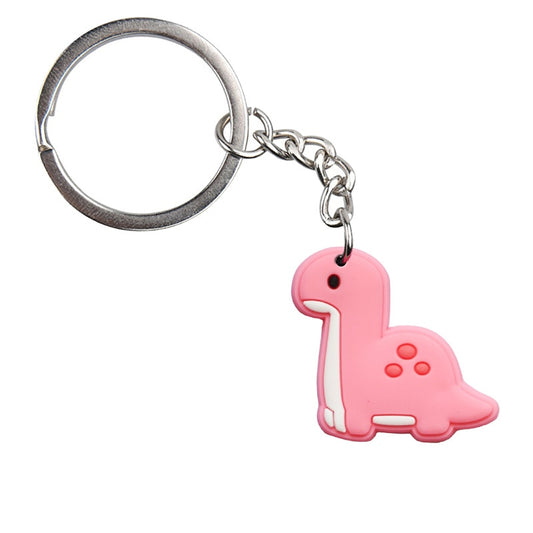 Cute Pink Dinosaur Keyring Cartoon Keychains Souvenir Jewelry Bag Pendant Gift