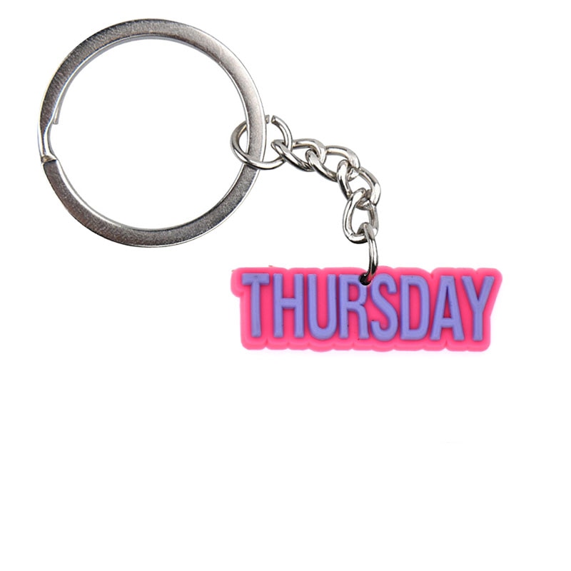 Thursday Week Day Keychain Car Keyring Cartoon Creative Pendant Souvenir Gift