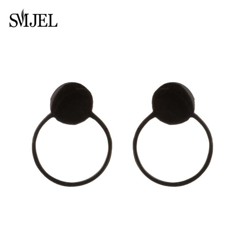 Circle Stainless Steel Earrings Women Jewelry Small Studs Gifts Earring