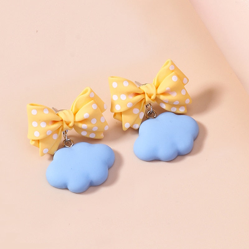 54 Styles Summer Cloud Bow Dangle Earrings Women Gifts Earring Cute Girls