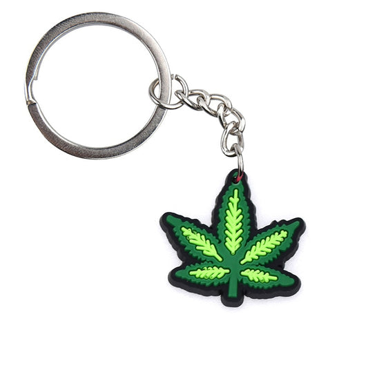 Creative Green Leaf Plant Keychain Cartoon Creative Gift Key Holder Keyring