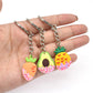 6 Styles Dipped Avocado Strawberry Carrot Cherry Pineapple Cartoon Keyring Cute