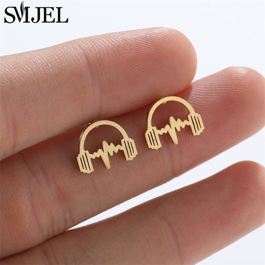 Headphones Beat Fashion Earrings Minimalist Creative Style Ear Studs Earrings