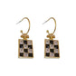 Rectangular Plaid Drop Earrings Women Party Wedding Jewelry Dangle Gifts