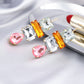 Amber Pink Rhinestone DecorLady Cute Dangle Earrings for Women Jewelry Girls