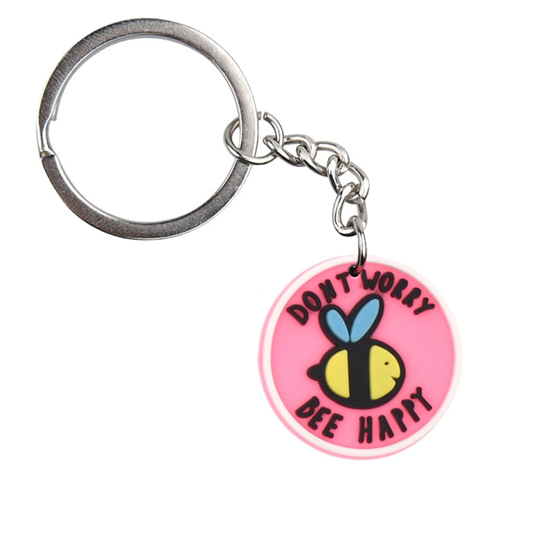 Pink Bee Keychain Keychain Gift Cute Charms Keyring Souvenir Handbag Accessories