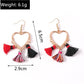 Heart Tassel Dangle Drop Earrings Women Charms Earring Fashion Creative Jewelry