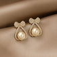 17 Styles Pearl Geometry Stud Earrings Charm Woman Wedding Elegant Romantic Ear