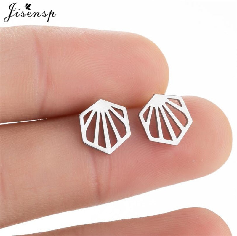 Geometric Stainless Steel Earrings Women Jewelry Small Studs Gifts Earring
