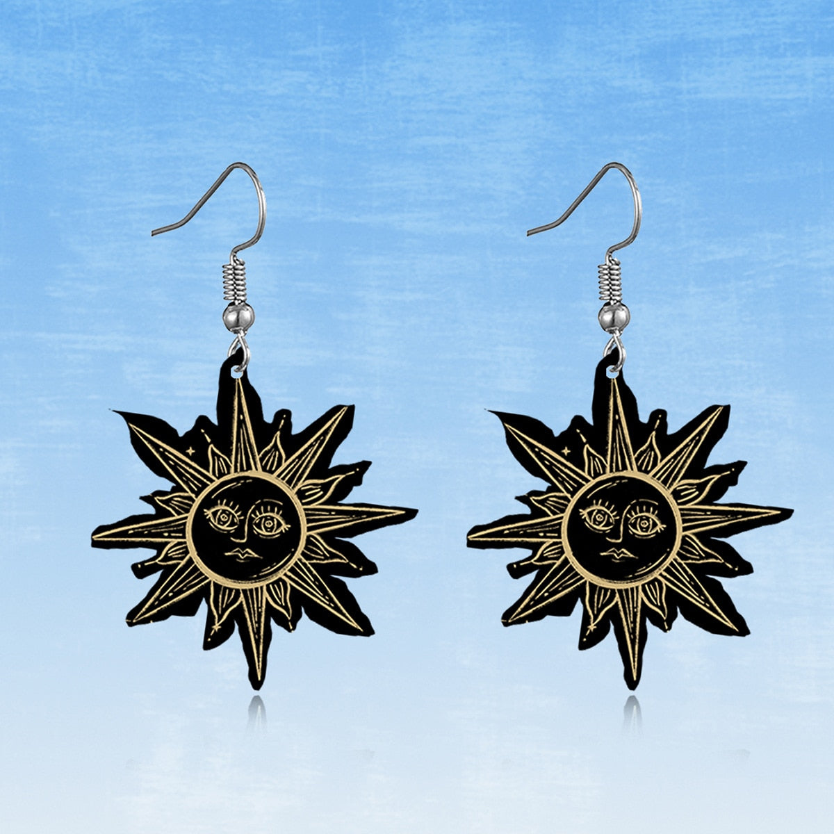 Creative Acrylic Sun Dangle Earrings Charms Jewelry Fashion Creative Earrings