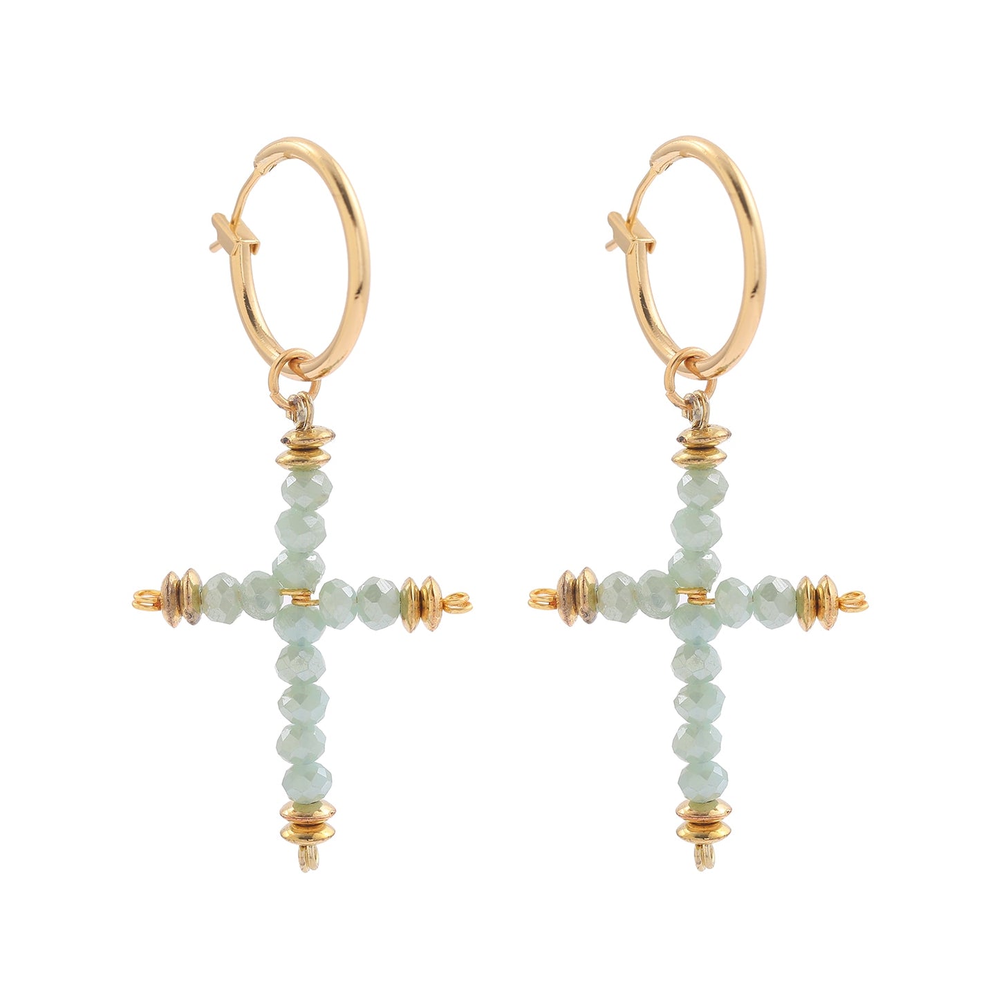 Beaded Cross Drop Earrings Women Party Bohemian Jewelry Dangle Gifts Earrings