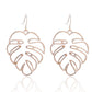 4 Colors Hollow Tropical Plant Leaf Drop Earrings Cartoon Ear Pendants