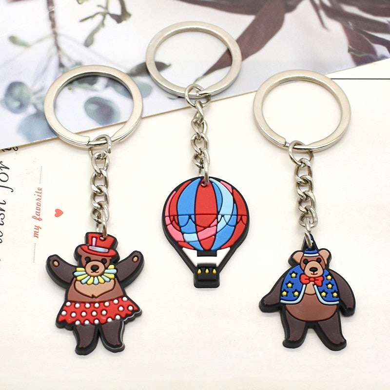 10 Styles Circus Show  Clown Poker Magic Beast Keyring Cartoon Keychains