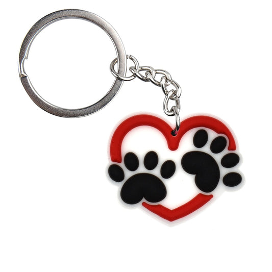 Paws And Heart PVC Cute Animal Cartoon Keychain Lovely Mini Dog Design Key