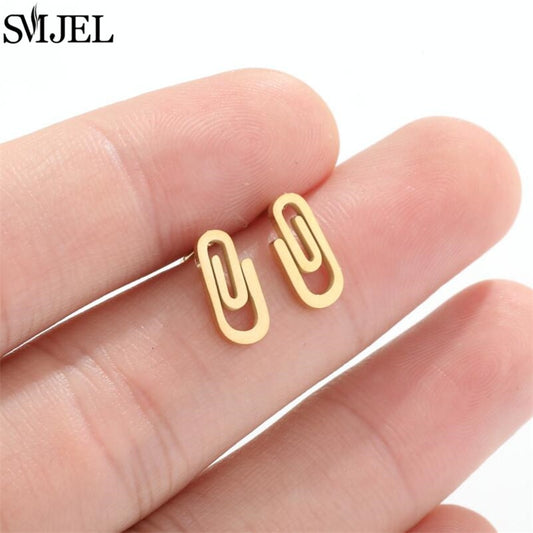 Paper Pin Fashion Earrings Minimalist Creative Style Ear Studs Earrings