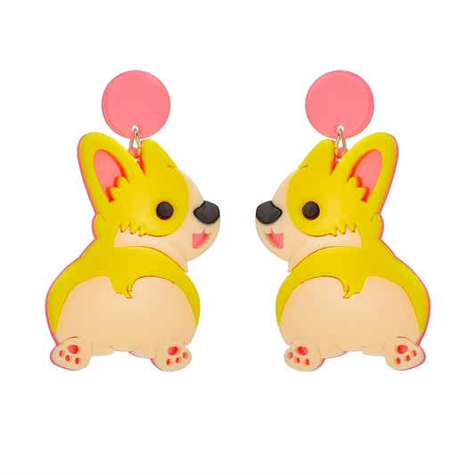 Corgi Dog Drop Earrings Women Travel Fashion Cartoon Earrings Creative Jewelry