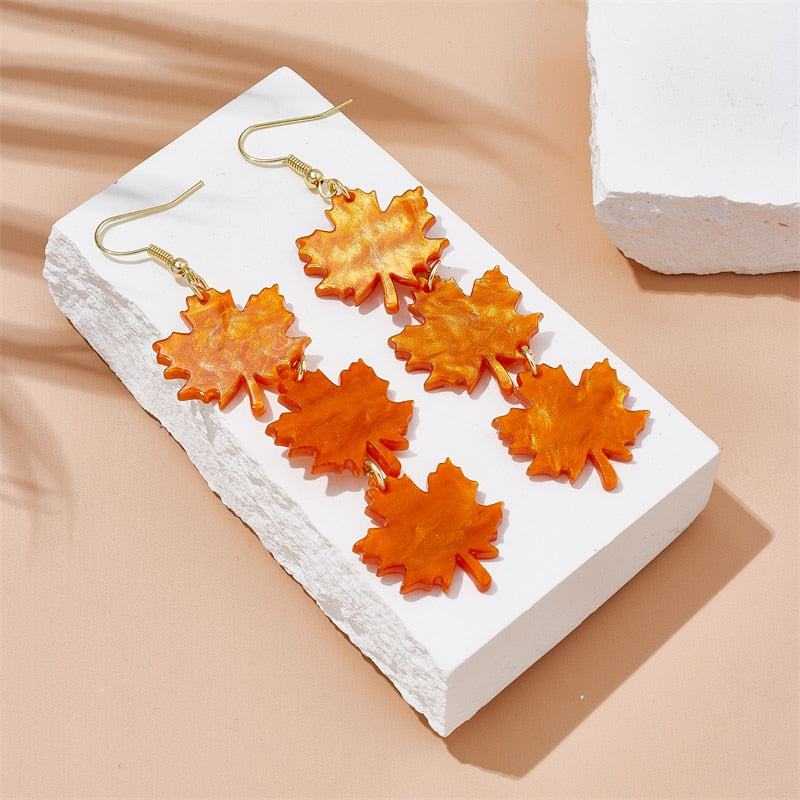 Maple Leaf Dangle Earrings Women Travel Fashion Cartoon Earrings Creative